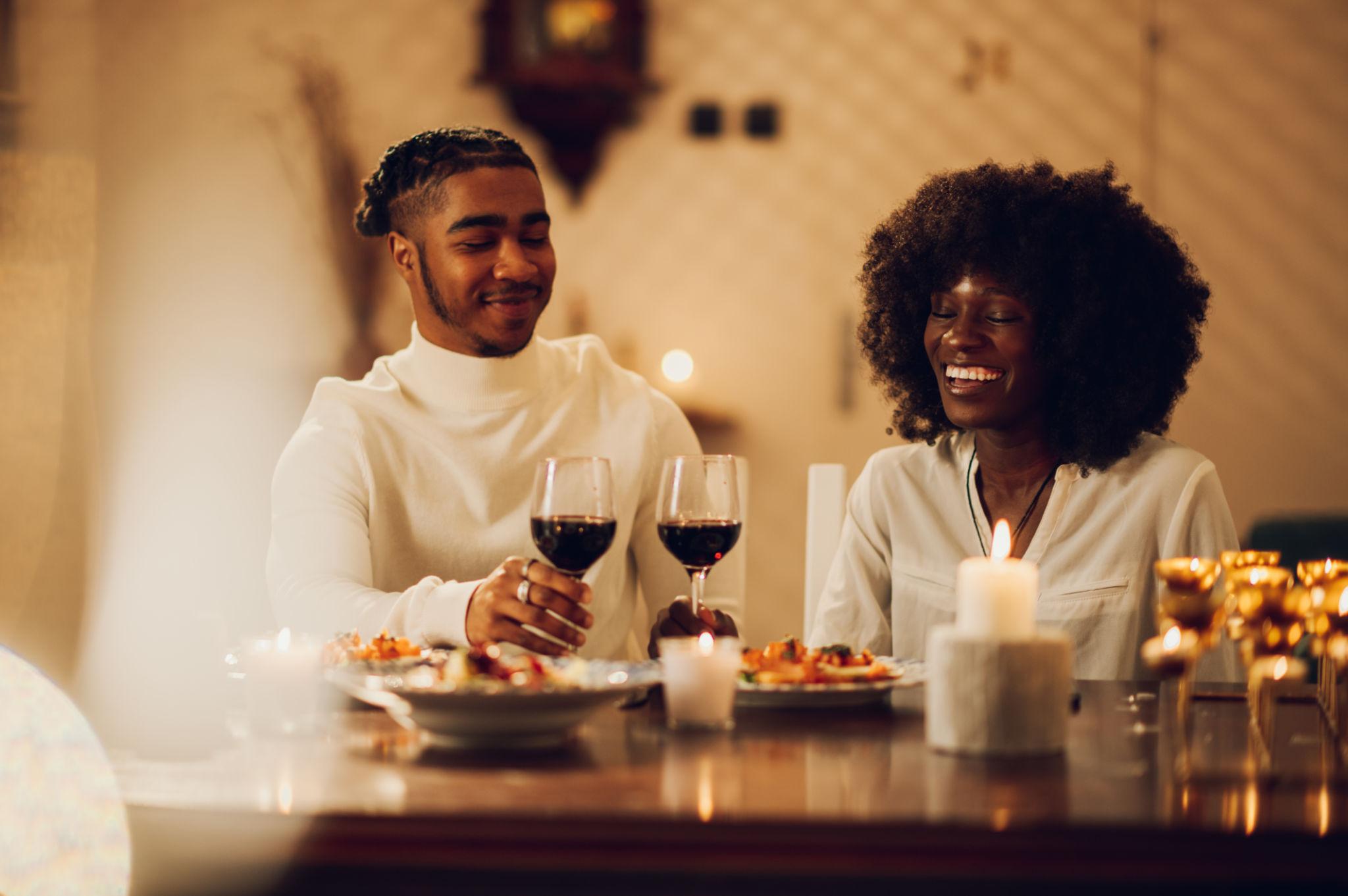 Romantic couple hugging